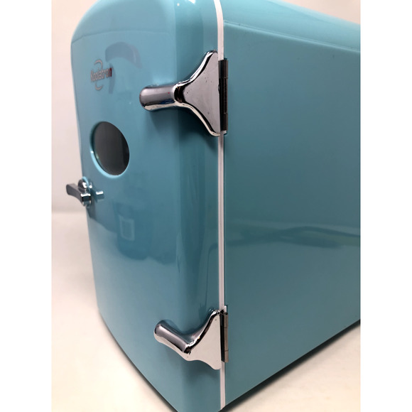 Koolatron Light Blue Mini Fridge 6 Can AC/DC Thermoelectric Cooler Tested Works - Picture 7 of 16